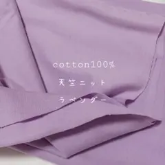cotton100%　天竺ニット　ラベンダー　紫　無地　綿100%　ニット生地