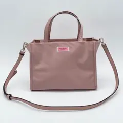 【未使用級】ケイトスペード　2way ショルダーバッグ　ナイロン　レザー　ピンク