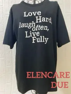 【ELENCARE DUE】Tシャツ⭐︎黒⭐︎ロゴプリント⭐︎6分袖のサムネイル