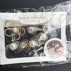 花モチーフ ヘアチャーム ゴールド