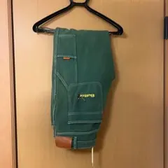 値下げ Butter goods 刺繍ロゴ パンツ グリーン 30のサムネイル