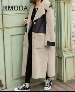 EMODA リバーシブルムートンコート ライトミックス
