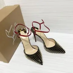 Christian Louboutin　パンプス　スタッズ　レオパード　ブラック