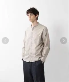 【美品】Steven Alan STRIPE BAND COLLAR SHIRTのサムネイル