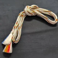 多色模様の帯締め　平組　美品