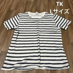 メンズ ボーダー柄 半袖Tシャツ Lサイズ