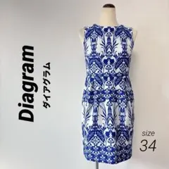 ダイアグラム　ボタニカル柄ワンピース　グレースコンチネンタル　タイトワンピース