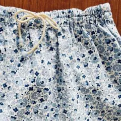 ファミリア 花柄スカート 水色 110