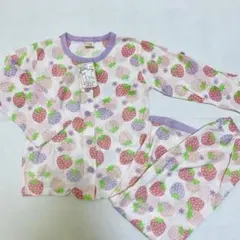 120cm いちご柄 長袖パジャマ 上下セット