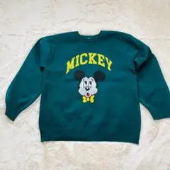 【新品】Mickey Mouse しまむら ニット セーター 緑 160□