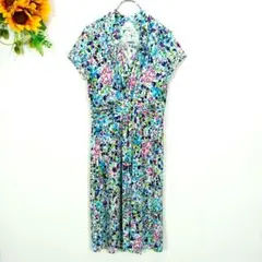 EGERIE 花柄 半袖ワンピース Mサイズ フランス製　キレイめ　カジュアル