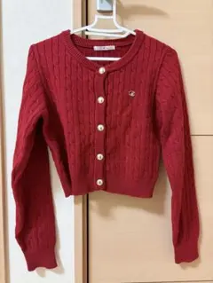 レトロガール retro girl 赤 カーディガン クロップド丈 ems.