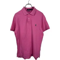 POLO ポロラルフローレン　メンズ　ピンク　ポロシャツ　半袖　L