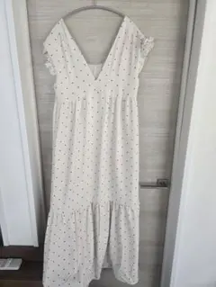 ドット柄 ロングワンピース 半袖 tocco closet