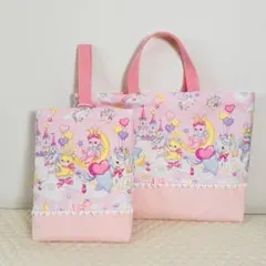 ハンドメイド レッスンバック 上履き入れ 体操服袋 可愛いユニコーン