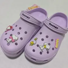 新品 スヌーピー サボサンダル パープル LLサイズ 25-25.5cmのサムネイル