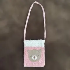 手編み　クマ　ショルダーバッグ　かぎ編み