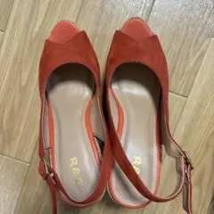 【R&E】コルクハイウェッジスエードサンダル