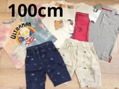 100cm 男の子 夏服 まとめ売り 半袖Tシャツ ハーフパンツ 7点セット