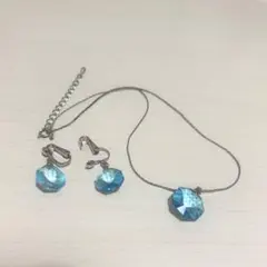 水色 ネックレス イヤリングセット