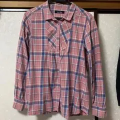 イーストボーイ ピンク系チェック 長袖シャツ
