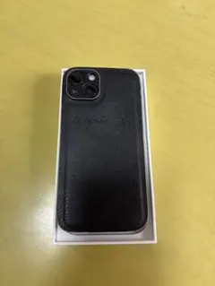 agnes b. iPhone 14レザーケース ブラック