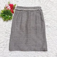 美品 【アルファキュービック】 膝丈スカート ツイード ラメ混 フォーマル 入学のサムネイル