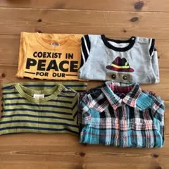 ベビーカットソー　80㎝3枚　90㎝1枚　MPS リバーシブルチェックシャツ