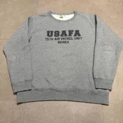 Avirex アビレックス　トレーナー　スウェット　usafa 裏起毛　グレーのサムネイル