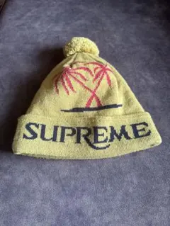 supreme シュプリーム ニット帽 ボンボン 水色ストライプ ビーニー