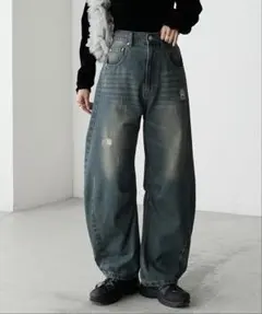 【forksy.】デニムカーブパンツ