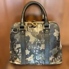 クロコダイル風マルチカラーハンドバッグ