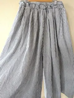 ストライプ ワイドパンツ ゴムウエスト サマンサモスモス Fサイズ