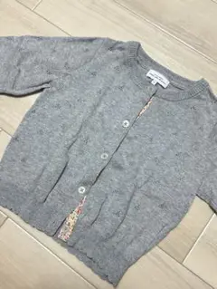 UNITED ARROWS グレー 透かし　花柄　カーディガン 95cm
