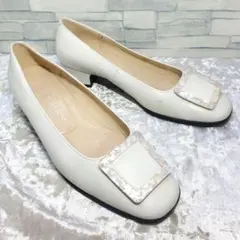 ✨美品　グッチ ホースビット パンプス レザー　ホワイト　スクエアトゥ　23 ✨美品 グッチ ホースビット パンプス レザー ホワイト スクエアトゥ