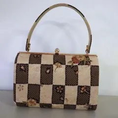 高級品 和装用バッグ チェック柄 花柄