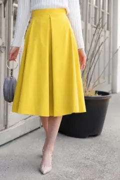 ANAYI ミモレ丈スカート 黄色　美品のサムネイル