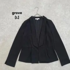 grove テーラードジャケット　黒【L】フォーマル　綺麗め　上品　ハレノヒ