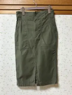 オリーブグリーン カーキ　タイトスカート　M