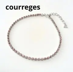 courreges ブレスレット　シルバー　ピンククリスタル