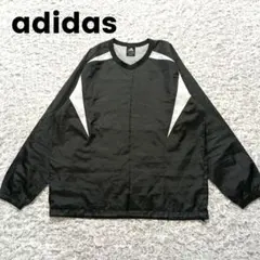 adidas 黒 Vネック 長袖　ナイロン