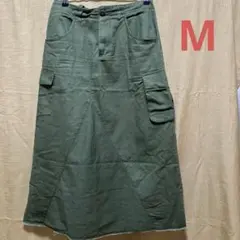 【RAG MART】 ミリタリーテイスト・カーゴポケット付きAラインスカート