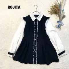 ROJITA ロジータ フロントフリルフレアワンピース 地雷系 量産型 袖レース
