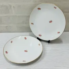 大倉陶園 プレート 2枚セット 金縁 薔薇柄