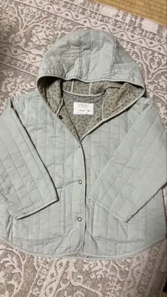 ZARA フード付きキルティングジャケット 104