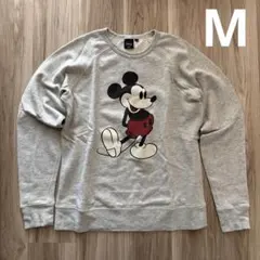 ミッキー トレーナー Mサイズ グレー ライトオン