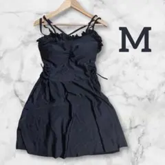 ワンピース水着　Mサイズ ブラック　フリル付き