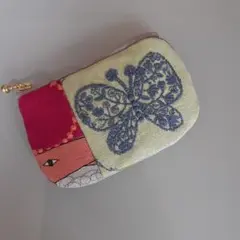 ハンドメイド、ミナペルホネン、ポーチ、10、フォレストウィング、タンバリン