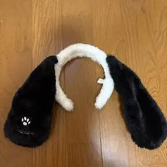 USJ.公式カチューシャ.スヌーピー黒と白のファー