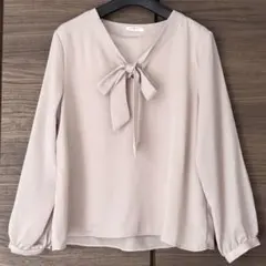 GLACIER リボンブラウス　ハニーズ　ストライプ